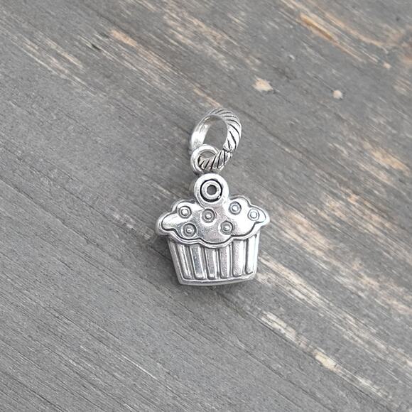 Brighton Cupcake ABC Dangle Charm Reversible Blue Pink Enamel Crystal Retired - Picture 4 of 5